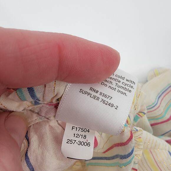 Peyton & Parker Girls Peasant‎ Top Multicolor Stripe Ruffle Short Sleeve L 14 - Picture 10 of 12